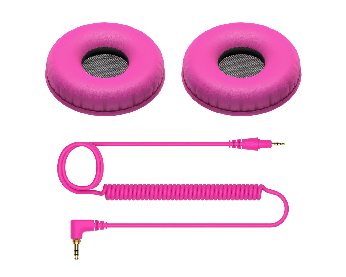 Pioneer DJ HC-CP08-V Coiled Cable and Ear Pads Pack for HDJ-CUE1 Pink - Main