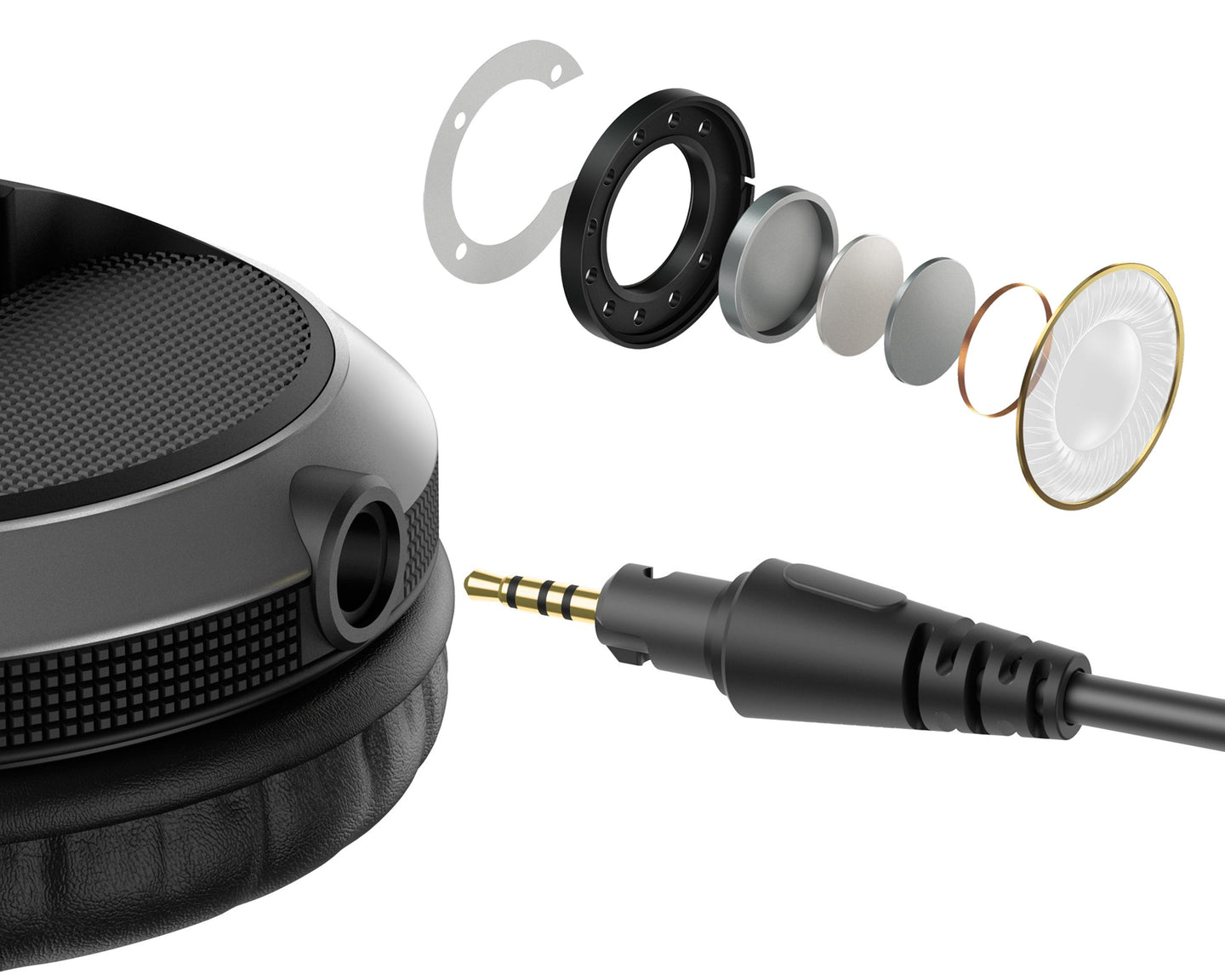 Pioneer DJ HDJ-X5-K Pro DJ 40mm Headphones with Swivel Ear Black - view 3
