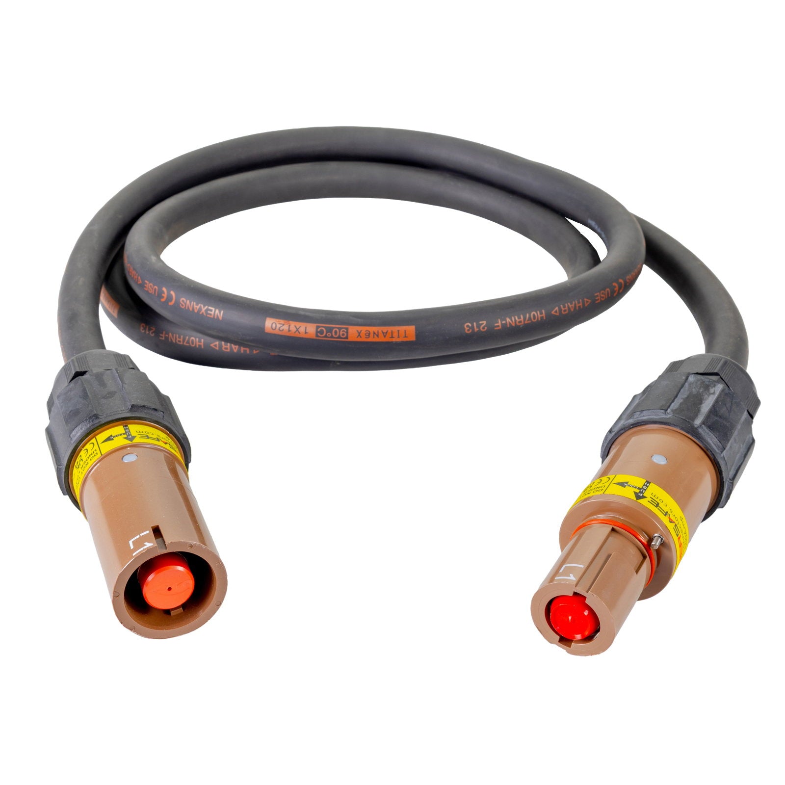 Elumen8 25m 120mm Powerlock Male Source - Female Drain L1 Brown - Main View