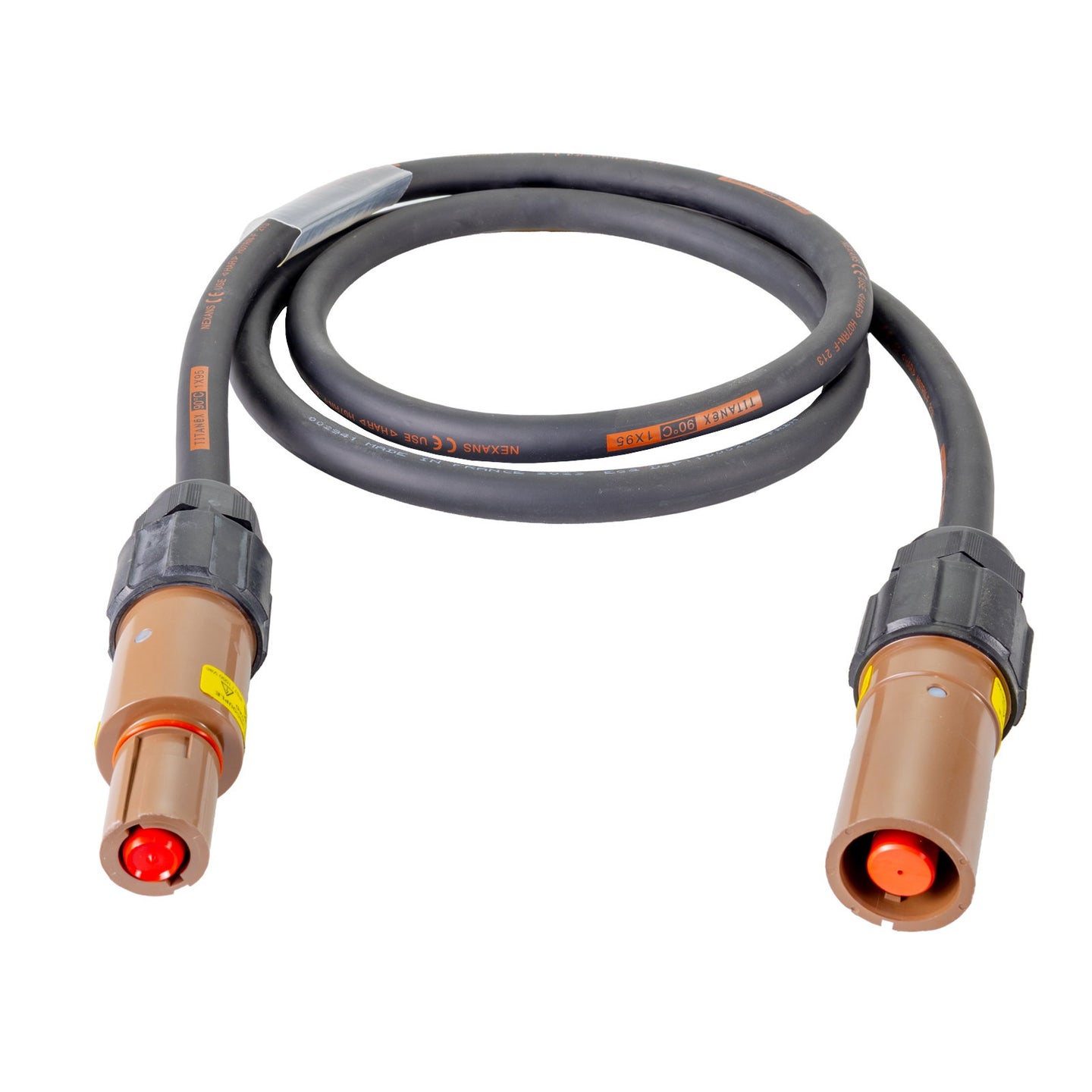 Elumen8 20m 95mm Powerlock Male Source - Female Drain L1 Brown - Back Panel and Connections