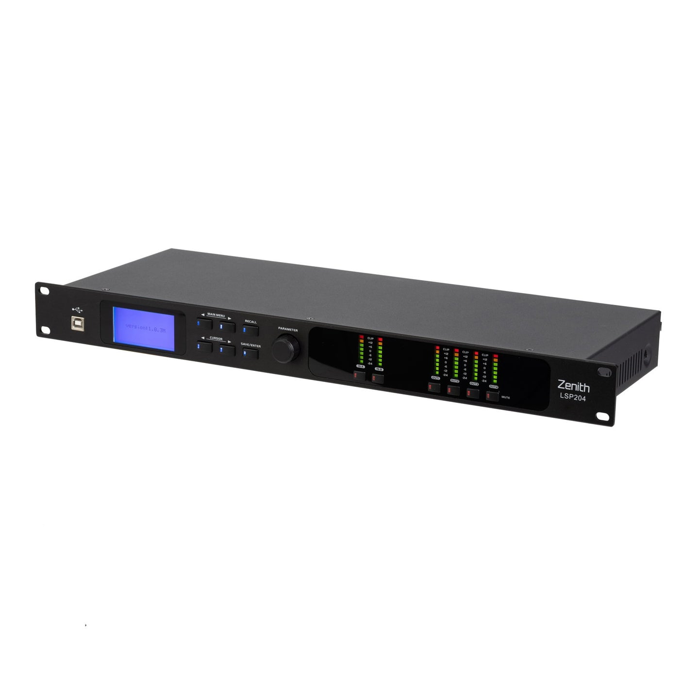 Zenith LSP204 MKII 2 in 4 out Loudspeaker Processor - Back Panel and Connections