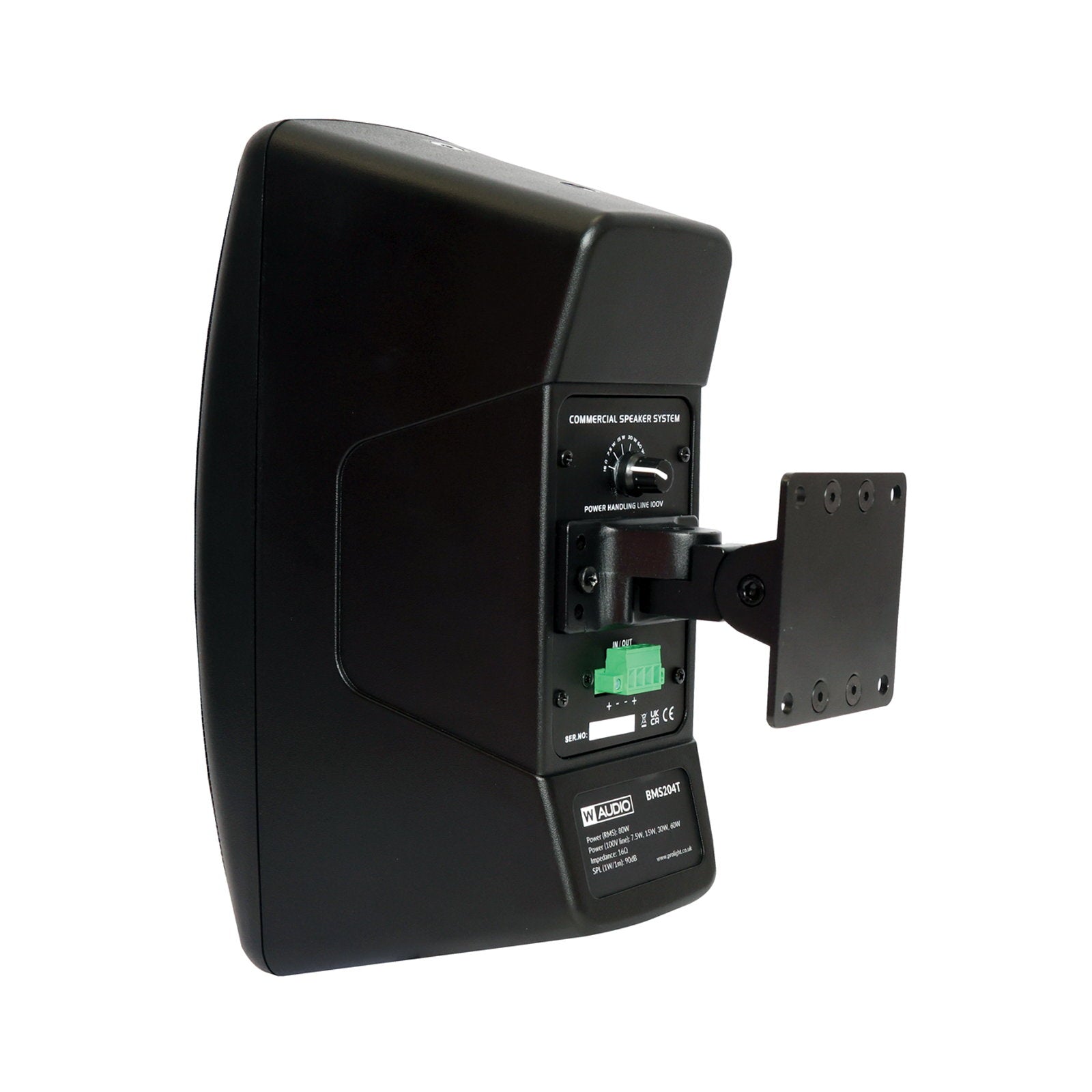 W Audio BMS204T Speaker Black - Back Panel and Connections