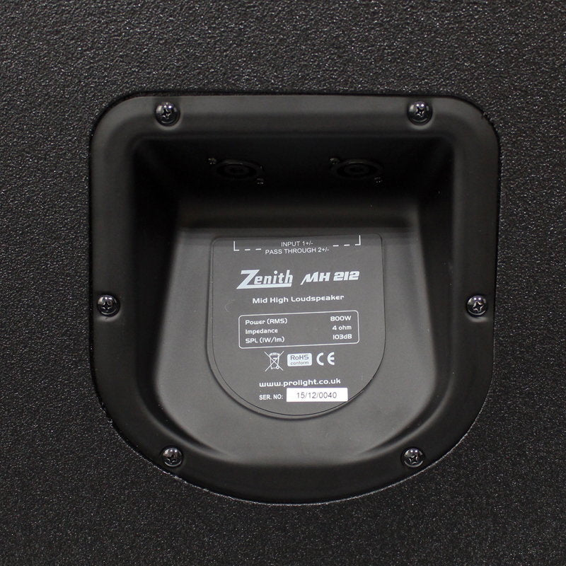 Zenith MH 212 FOH Speaker - Back Panel and Connections
