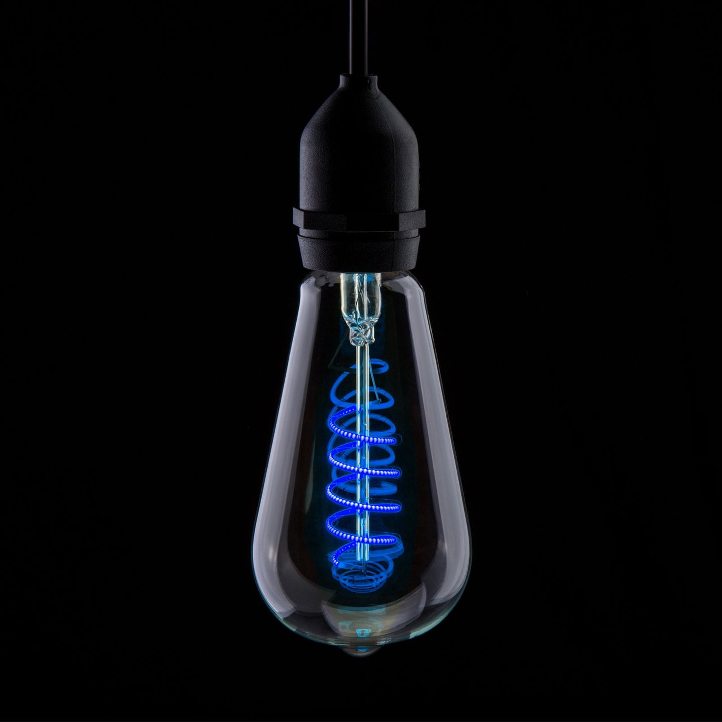 Prolite 4W Dimmable LED ST64 Spiral Funky Filament Lamp BC Blue - Main View