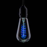 Prolite 4W Dimmable LED ST64 Spiral Funky Filament Lamp BC Blue - Main View