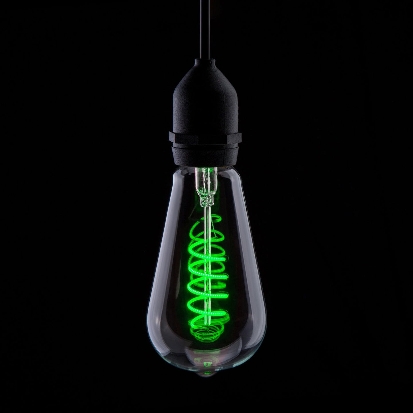 Prolite 4W Dimmable LED ST64 Spiral Funky Filament Lamp BC Green - Alternate View 1