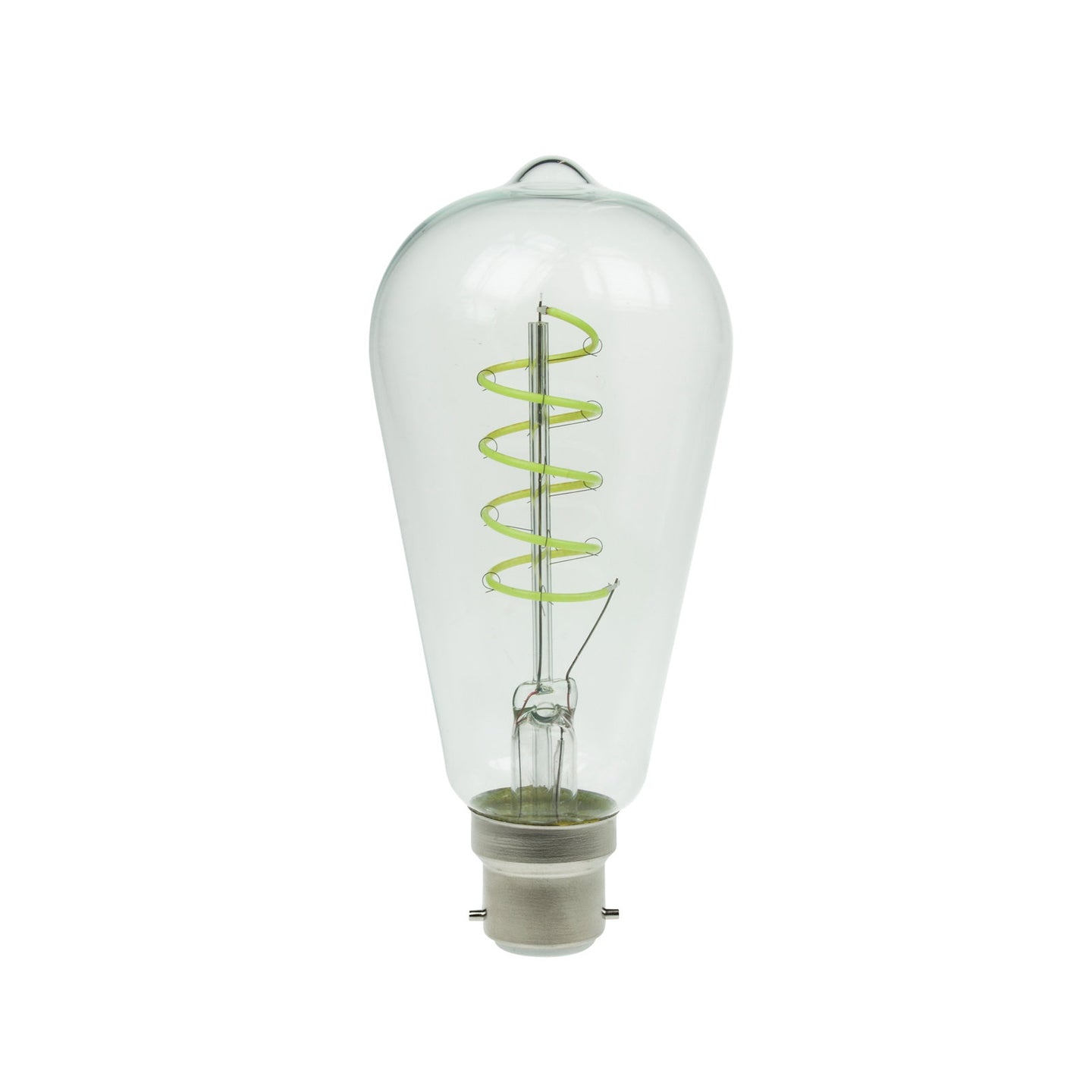 Prolite 4W Dimmable LED ST64 Spiral Funky Filament Lamp BC Green - Main View