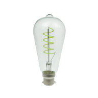 Prolite 4W Dimmable LED ST64 Spiral Funky Filament Lamp BC Green - Main View