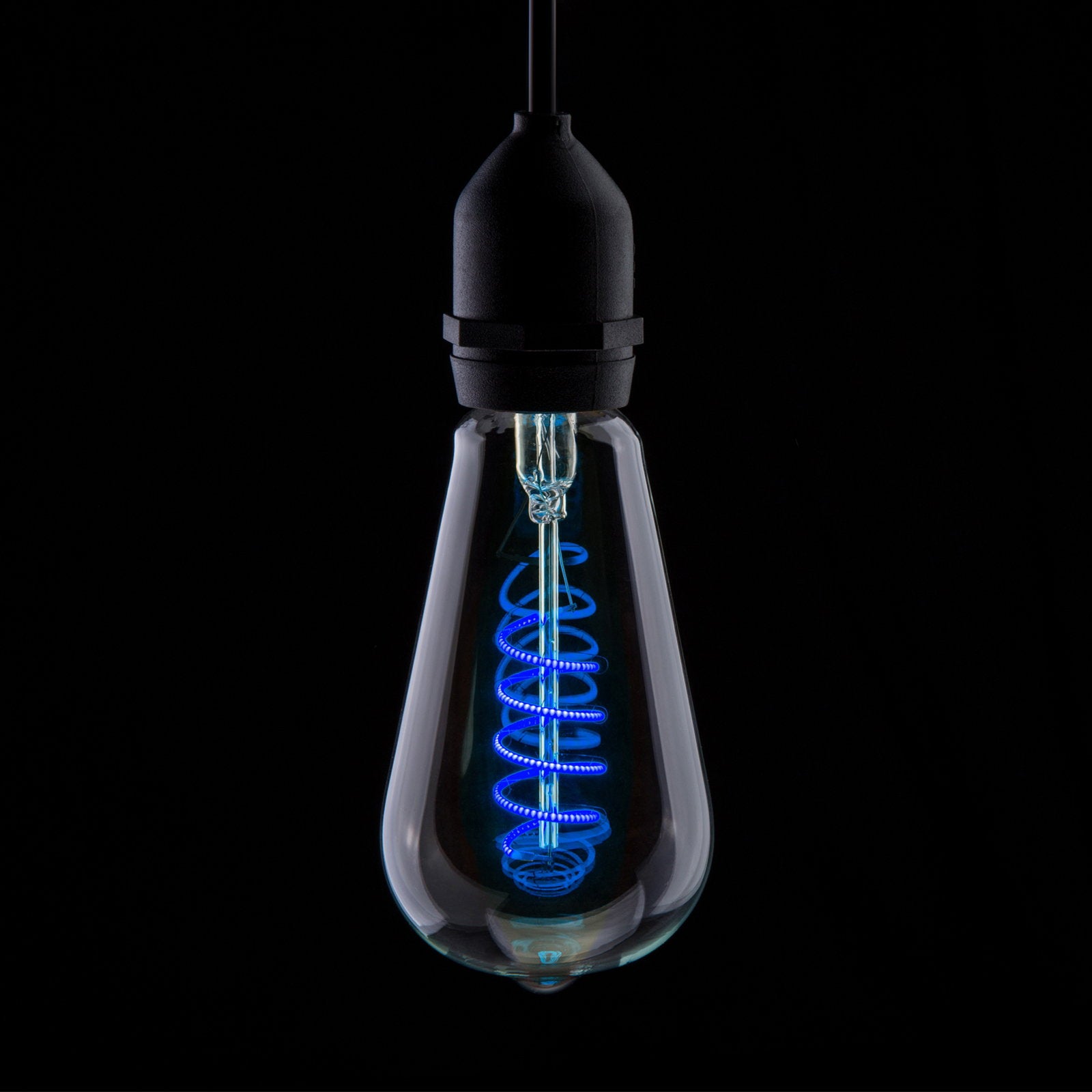 Prolite 4W Dimmable LED ST64 Spiral Funky Filament Lamp ES Blue - Main View