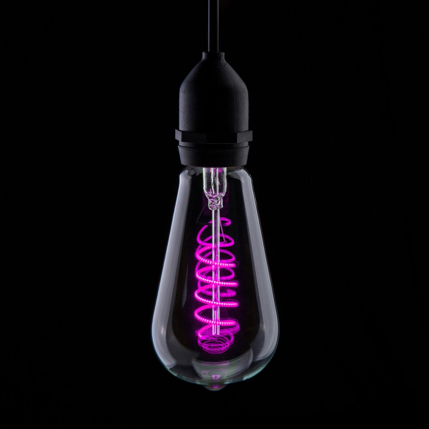 Prolite 4W Dimmable LED ST64 Spiral Funky Filament Lamp ES Pink - Back Panel and Connections