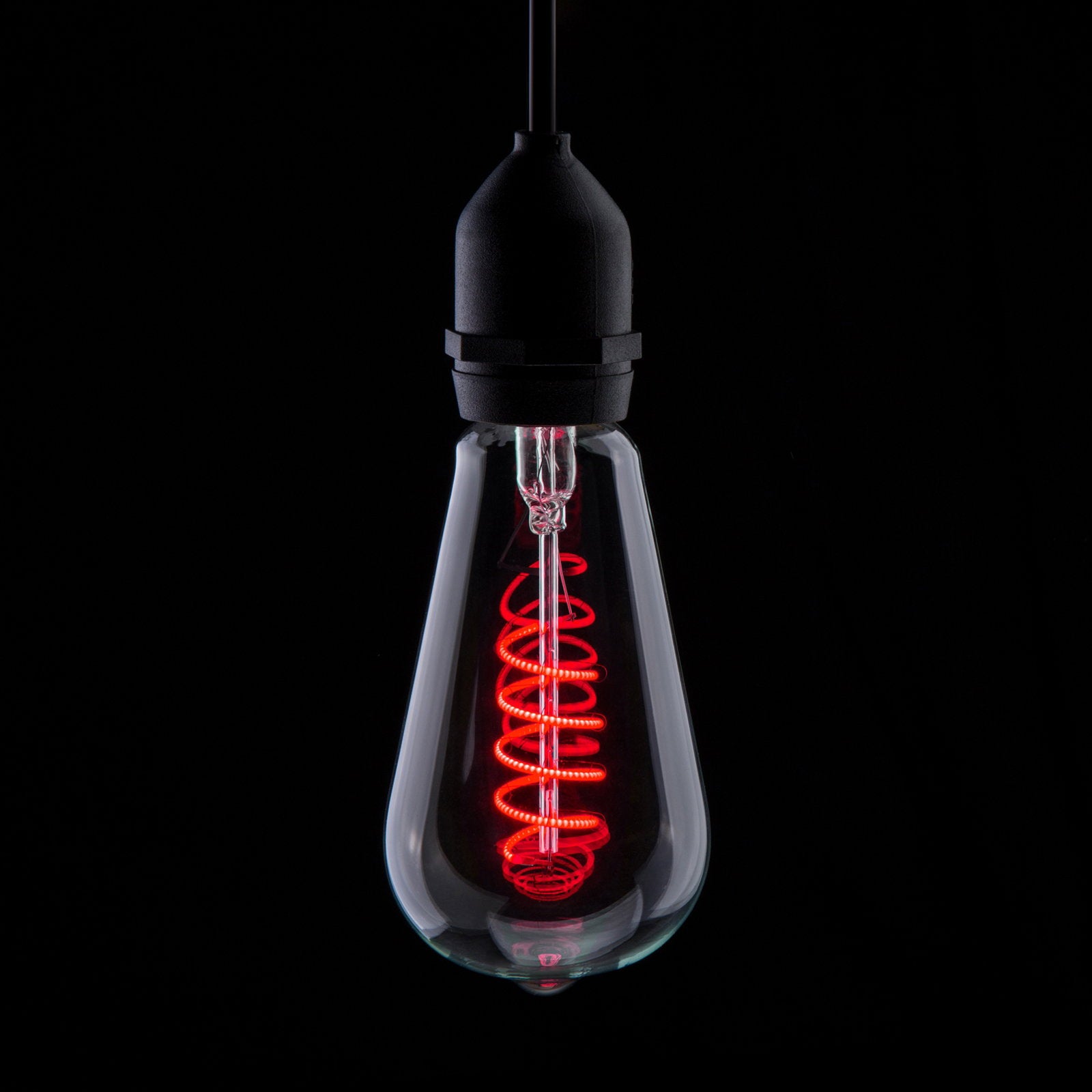 Prolite 4W Dimmable LED ST64 Spiral Funky Filament Lamp ES Red - Alternate View 3