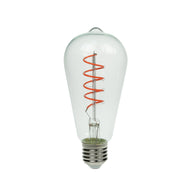 Prolite 4W Dimmable LED ST64 Spiral Funky Filament Lamp ES Red - Main View