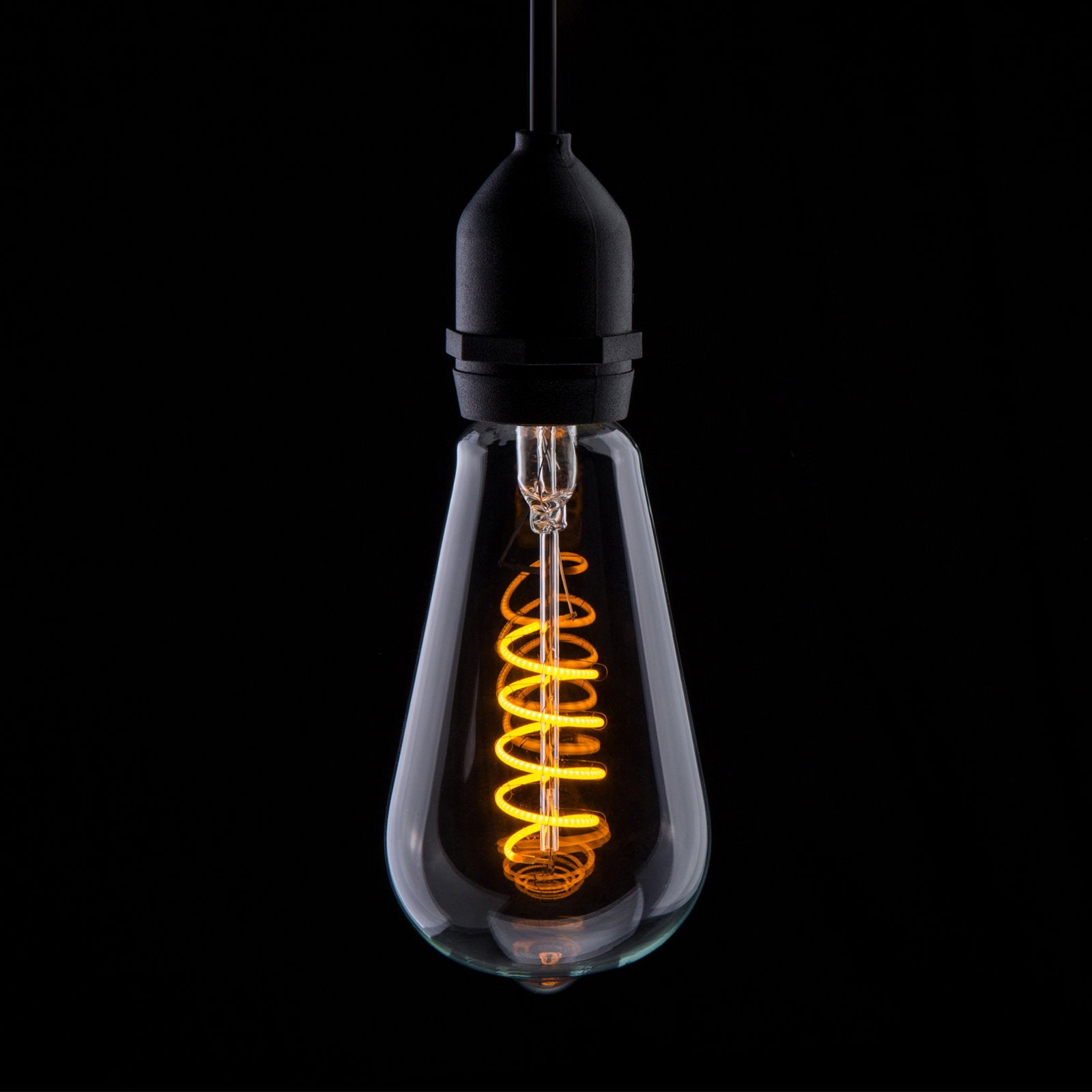 Prolite 4W Dimmable LED ST64 Spiral Funky Filament Lamp ES Yellow - Back Panel and Connections