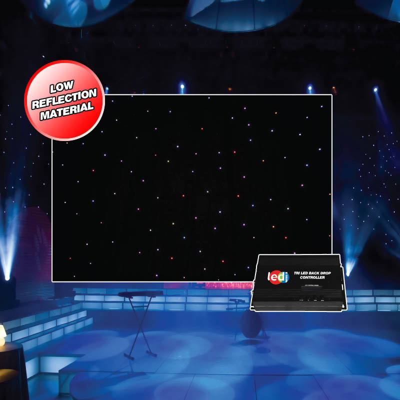 LEDJ PRO 8 x 4m Tri LED Black Starcloth System - Alternate View 1