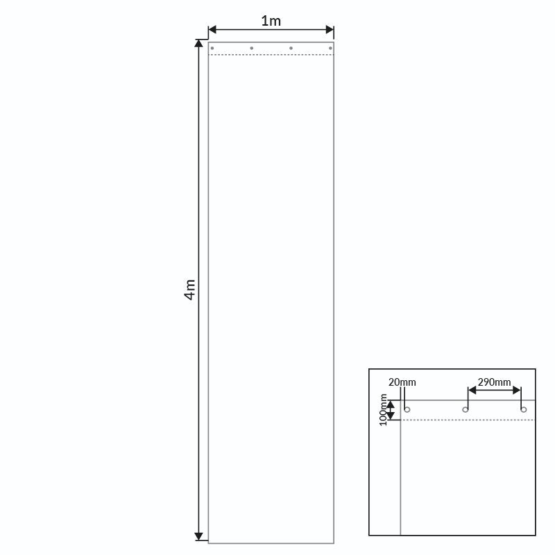 LEDJ 1 x 4m Black Serge Drape - Main View