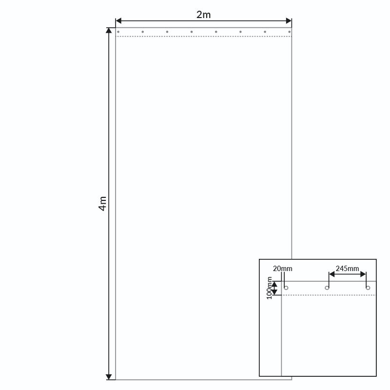 LEDJ 2 x 4m Black Serge Drape - Back Panel and Connections