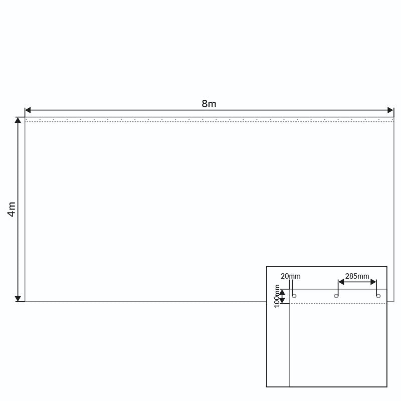 LEDJ 8 x 4m Black Serge Drape - Alternate View 3