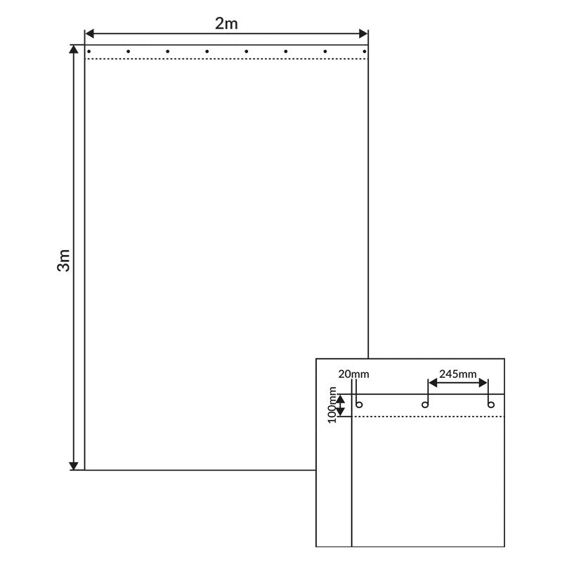 LEDJ 2 x 3m Black Serge Drape - Alternate View 3