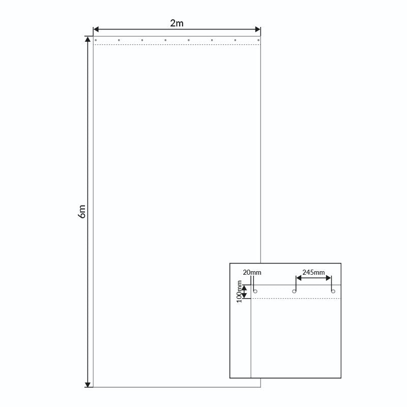 LEDJ 2 x 6m Black Serge Drape - Alternate View 5