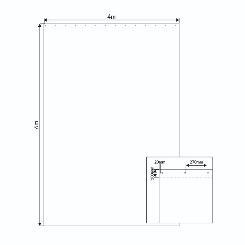 LEDJ 4 x 6m Black Serge Drape - Alternate View 4
