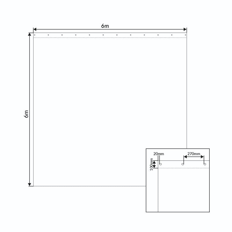 LEDJ 6 x 6m Black Serge Drape - Alternate View 5
