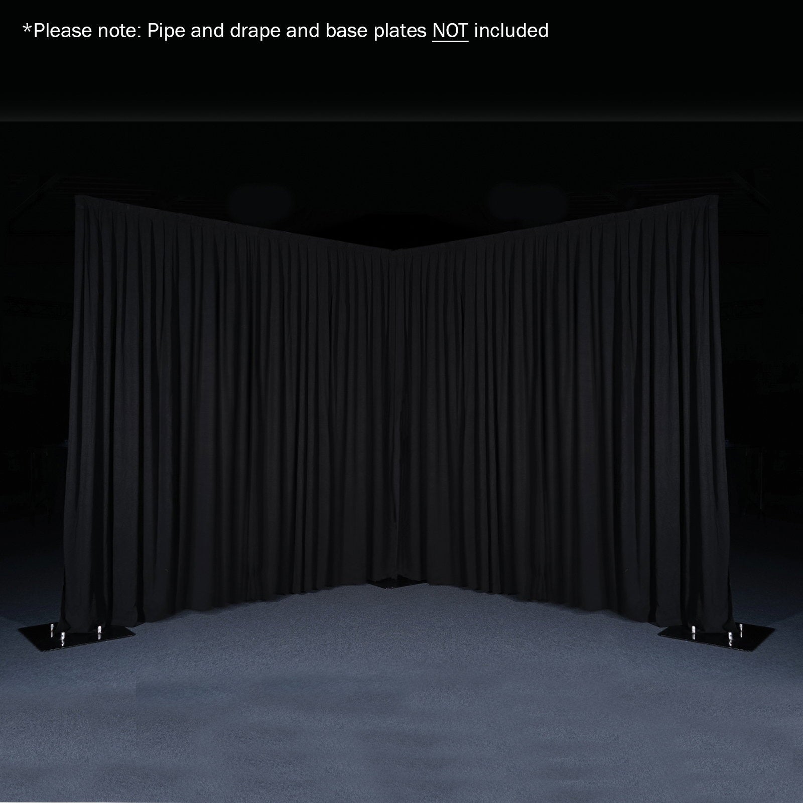 LEDJ 3 x 1.2m Black Molton Drape - Alternate View 1
