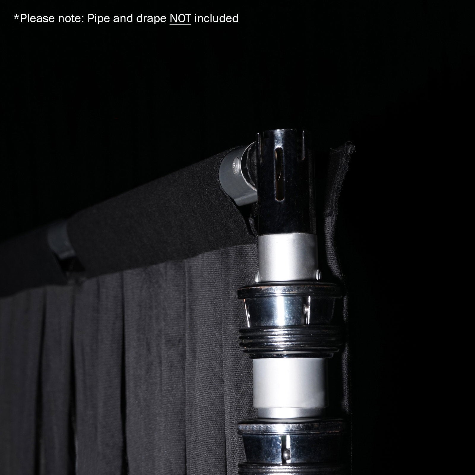 LEDJ 3 x 5m Black Molton Drape - Back Panel and Connections