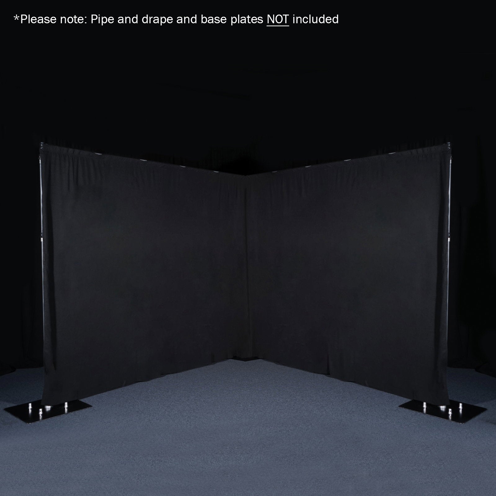 LEDJ 3 x 1.2m Black Molton Drape - Back Panel and Connections