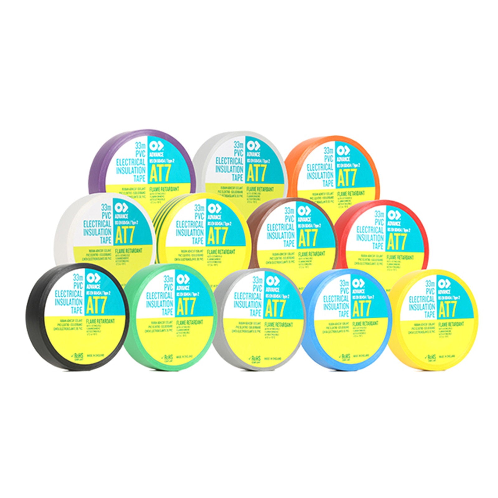 Advance Tapes PVC Electrical Insulation Tape 19mm x 33m AT7 Blue - Back Panel and Connections