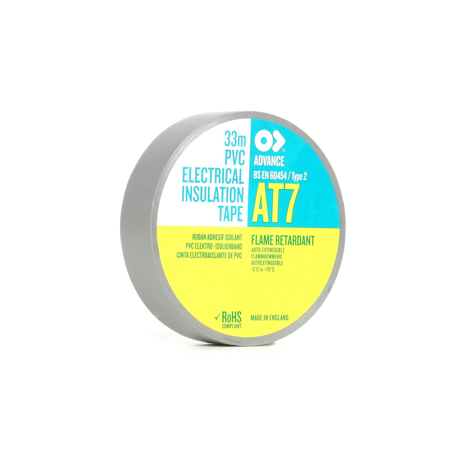 Advance Tapes PVC Electrical Insulation Tape 19mm x 33m AT7 Grey - Back Panel and Connections