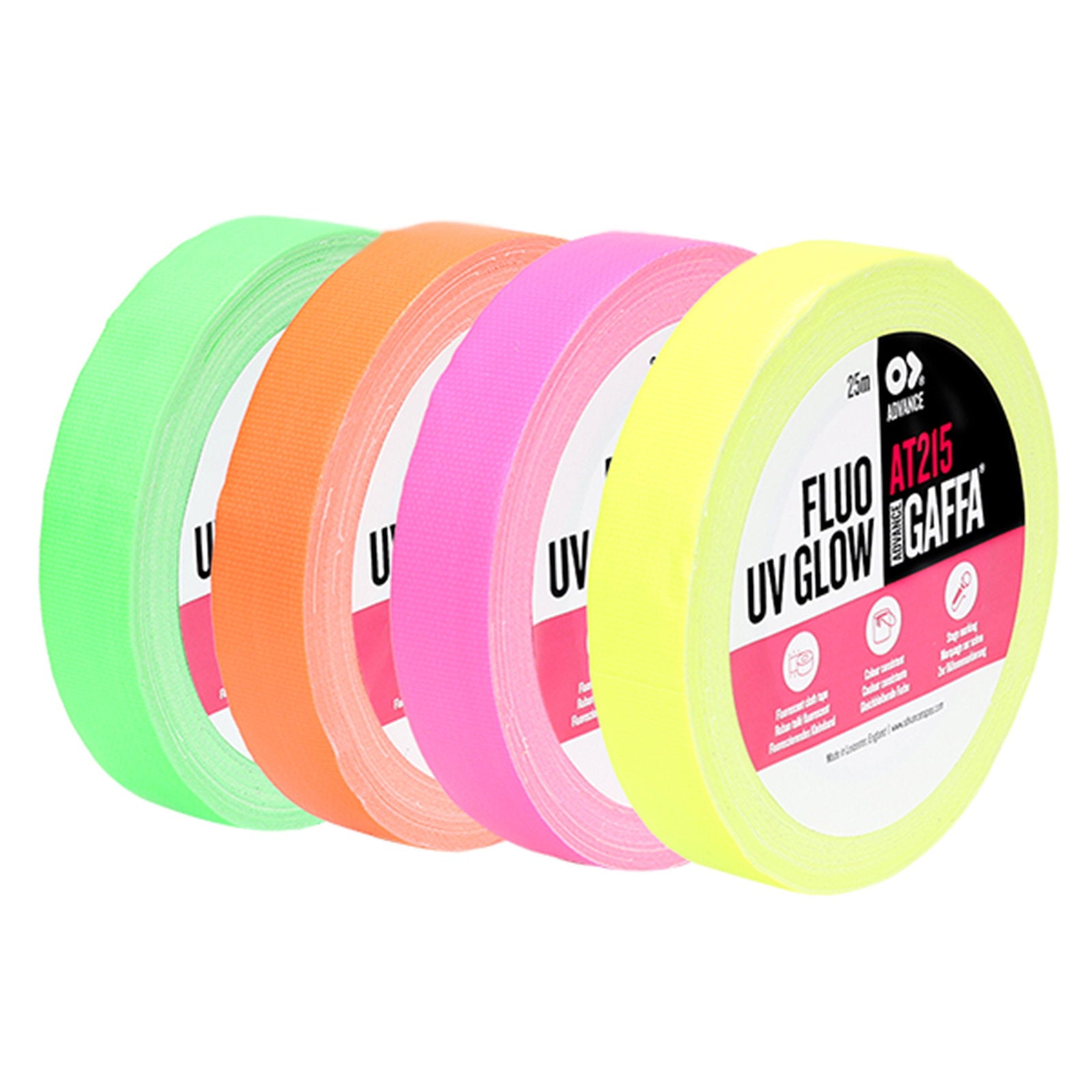 Advance Tapes Gaffa® Fluorescent Cloth Tape 19mm x 25m Yellow - Back Panel and Connections