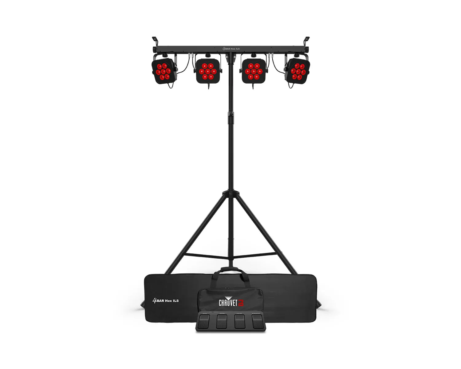 CHAUVET DJ 4BAR Hex ILS 4-Head Wash Tripod 42x5W RGBAW+UV LEDs + Footswitch - Main