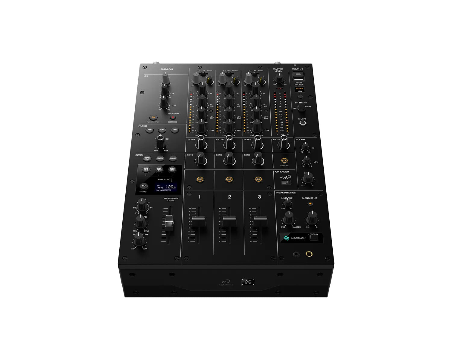AlphaTheta DJM-V5 3 Channel Professional DJ Mixer 96-Bit / 4-Band EQ - view 1