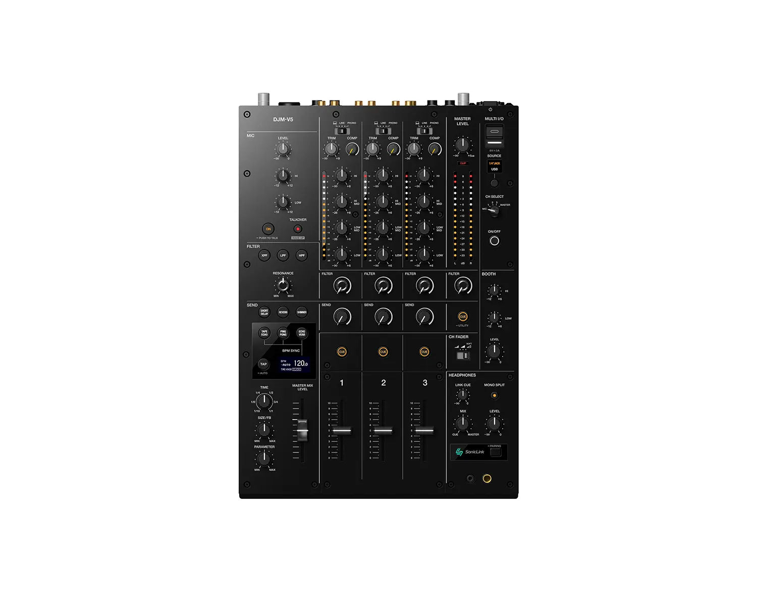AlphaTheta DJM-V5 3 Channel Professional DJ Mixer 96-Bit / 4-Band EQ - view 2