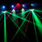 Colorful laser lights on a dark background